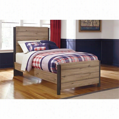 Signatur E Des Ign Through  Ashley B298-522-b298-53-b298-83-b298-91 Dexfield Twin Panel Bed With Nightstand