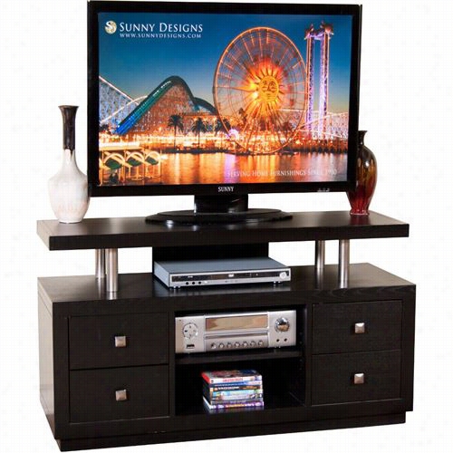 Sunny Designs 3430b-688 New York 68"" Tv Console In Black