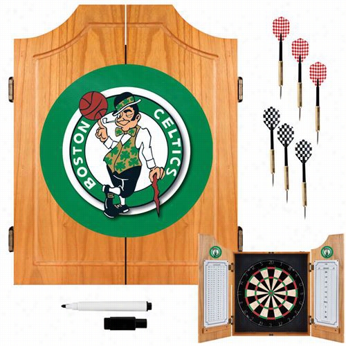 Trademark Home Nba7000-bc Bosyon Celtics Nba Wood Dart Cabinet Set