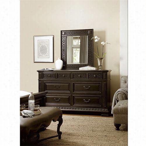 Universal Furniture 246040-24603m Castella Francesco Dresser With Mirror In Antiqeu Black