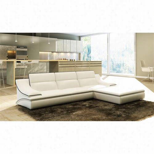 Vig Furniture Vgev5077b Divani Casa Bonded Leather Sectional Sofa Inw Hite