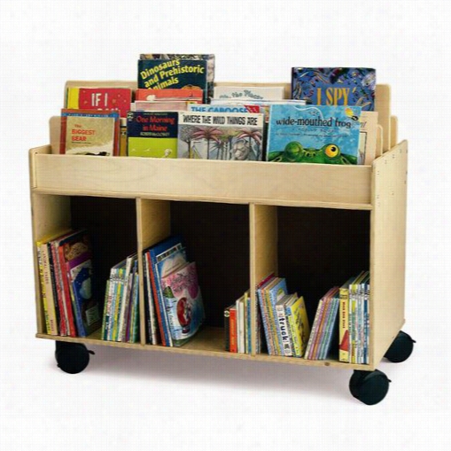 Whitney Brothers Wb0383 Mobile Book Storage Island In Natural