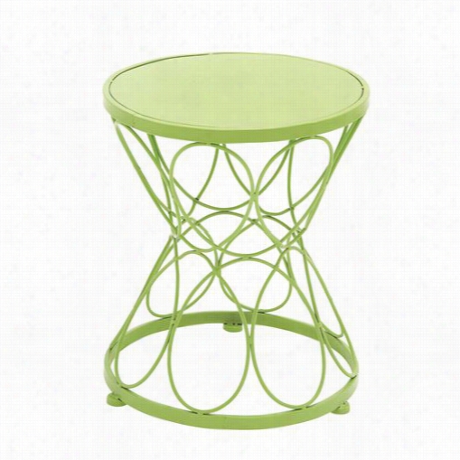 Woodand Imports 28005 Fantastic Green Polished Metal  Green Plant Stand