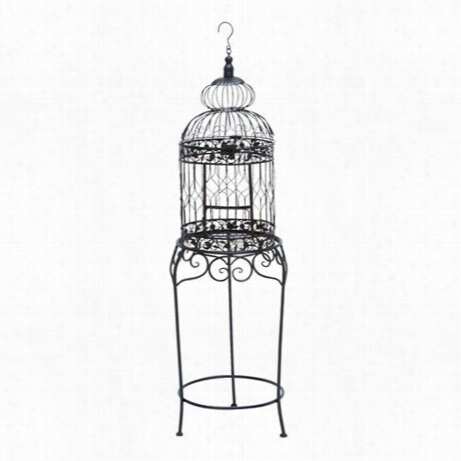 Woodland Imports 55122 Victrian Style Bird Cage With Wrooght Iro N