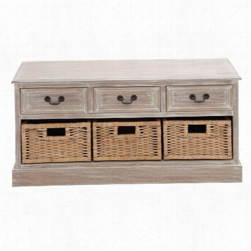 Woodland  Imports 962 86 The Cool Wood 3 Basket Low Chest