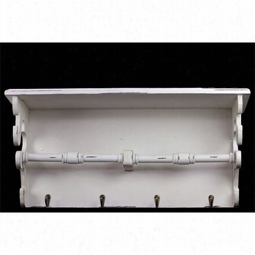 Woodland Imports Bru-486216 Classic Buckingham Awkward Shelf In White