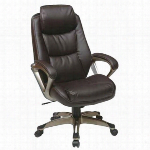 Worksmart Ech89181-ec6 Executive Wine Eo Leather Chair With Padded Arms And Coated Base