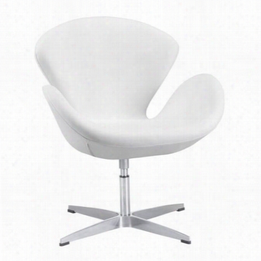 Zuo 5003 14 Pori Swivel Arm Chair In White