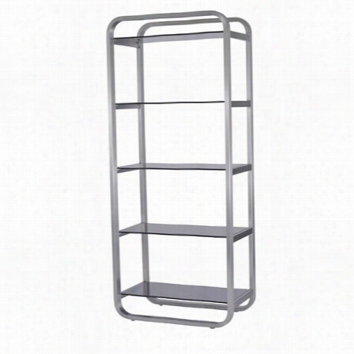 Allan Copley Designs 21104-10 Jame S Shelf Bookcase Attending Smoke Grye Glass Shelves And Brushed Stainless Steel  Frame