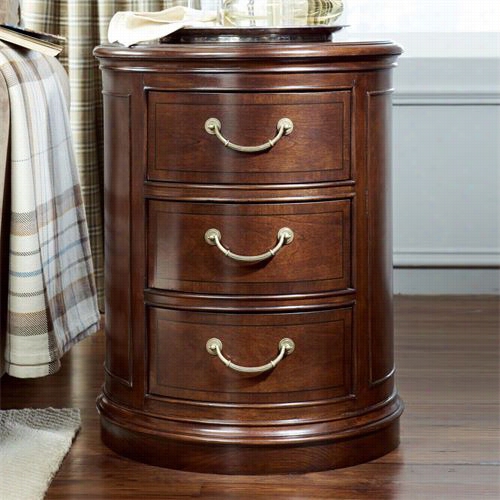 American Drew 091-917 Cherry Grove Drum End Table  In Mid Tone Brown