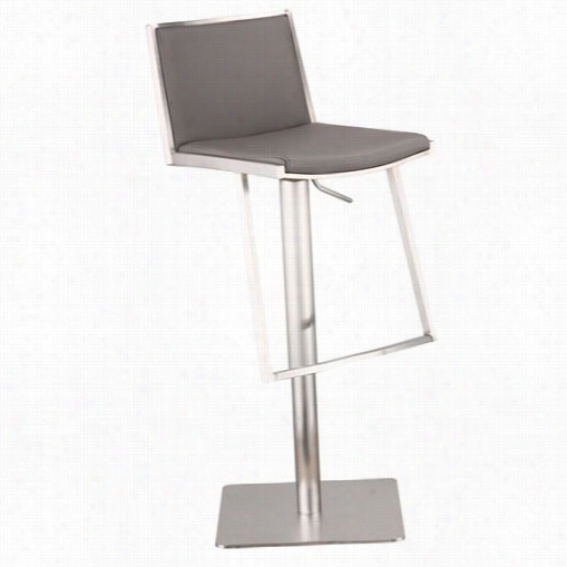 Armen Living Lcibswbagbr201 Ibiza Adjustable Barstool In Brushed Stainless Steel