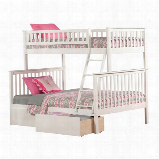 Atlantic Furiture Ab56242 Woodland Twin Over Full Bunk Bed With 2 Urban Lifestyle Bed Drawers