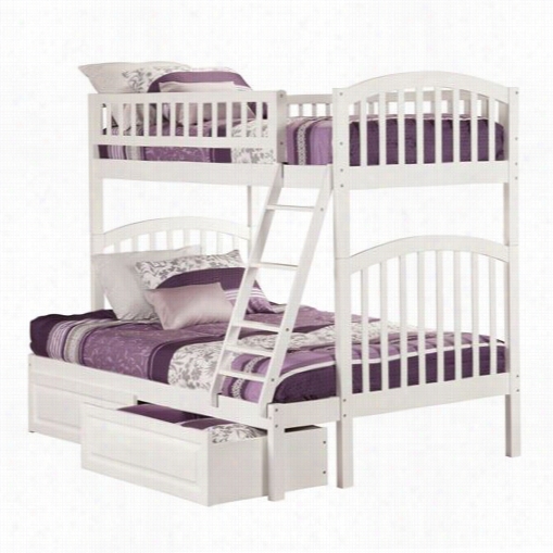 Atlantic Furniture Ab64222 Richland Twin Over Full Bunk Bed Wi Th 2 Raised Panel Bed Dr Aers