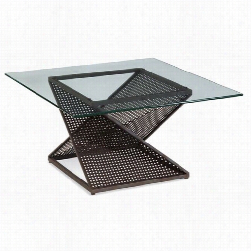 Bassett Mirror T2808-130b-tec Bolton Square Cocktail Table In Weathered Steel
