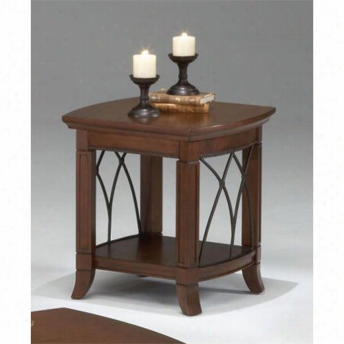 Bernards 8621 Cathedra L Metal End Table In Cherry