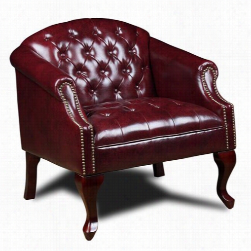 Boss Ofifce Products Br99801-by Classic Traditioonal Buton Tufted Clubchair In  Mahogany