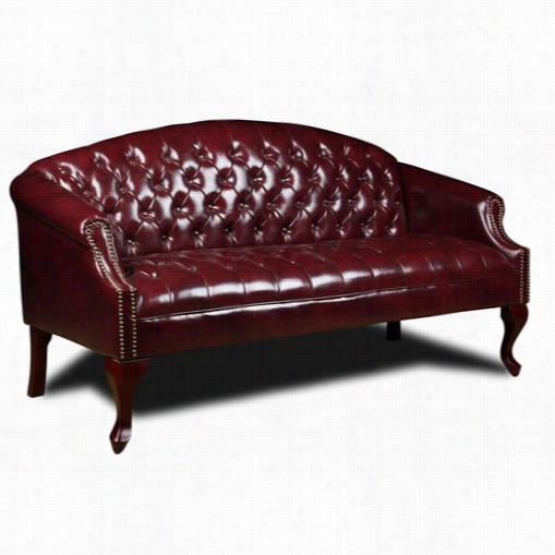 Boss Office Product Sbr99803-by Classic Traxitional Button Tufted Sofa In Mahogany