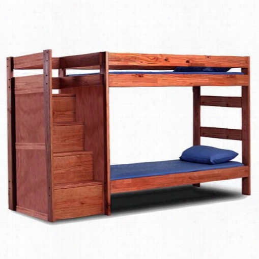 Chelsea Home Furnituer 31 123 T Win Over Doubled Staircase Bunk Bed In Mahogany Stain