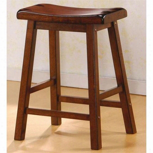 Coaster Furniture 180069 24""h X 17-2/3""w Wooden Bar Stool In Walnut - Set Of 2