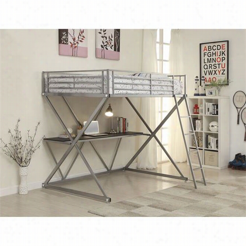 Coaster Furniture 400034f Full Owrkstation Bed In Silver