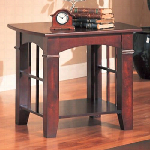 Coaster Furniture 700007 Abernathy End Table In Chrry With Shelf