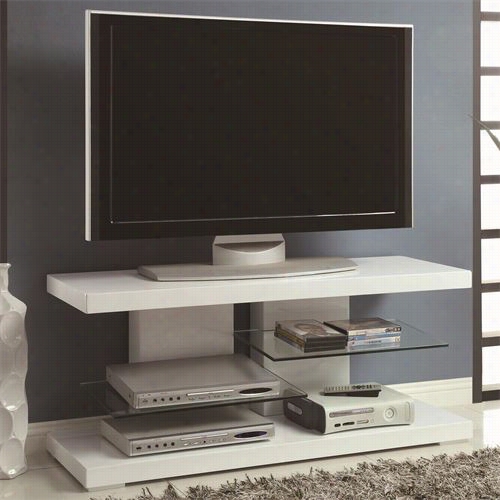 Coaster Furniture 7 008 Tv Stand With Alternating Glass Shelves