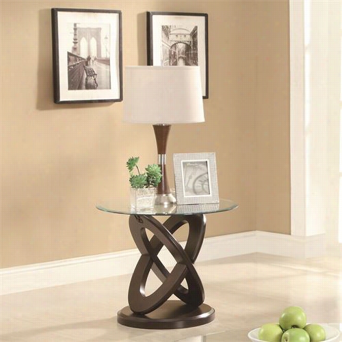 Coaster Furniture 702787 Occasion Al Group Glass Top Intersecting Ring End Tabe In Espresso