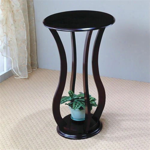 Coaster Furniture 900934 Round Plnat Stand Table In Cherry