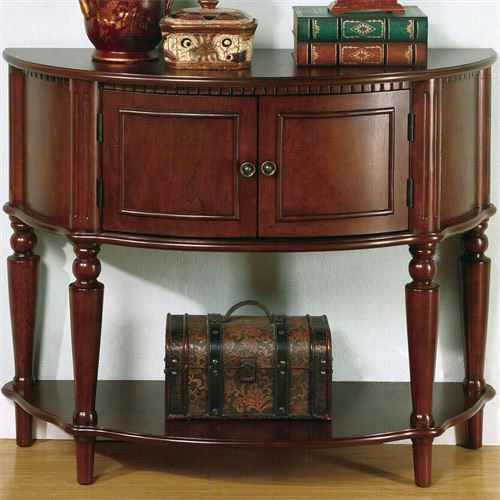 Coaster Furniture 950059 Entry Table With Curved Front And Inlay Shelf In Brown