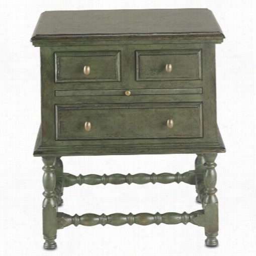 Currey And Company 3196 Q Uincy Cellarette Drawer Chest Inantique Green/brass