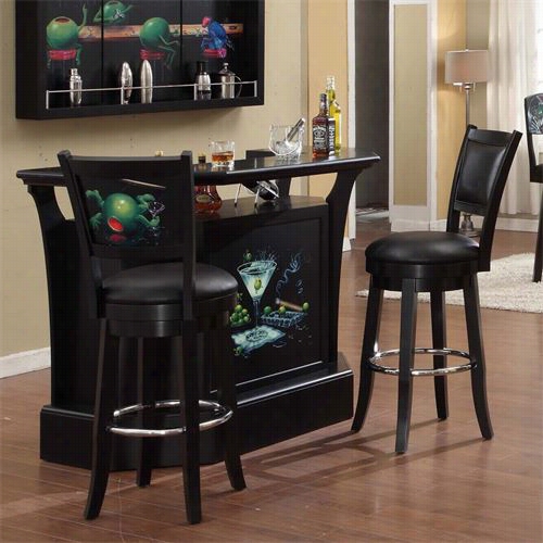 Eci Furniture 4800-00-bs1  Godard Bar Stool Attending Art On Back In Black