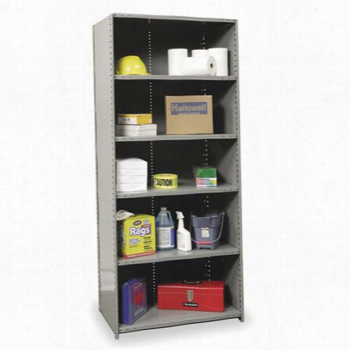 Hallowell 5521-12hg 36""w X 12""d X 87""h 6 Adjustable She Lves Start Er Unit Closed Style Hi-tech Metal Shelving I Gray