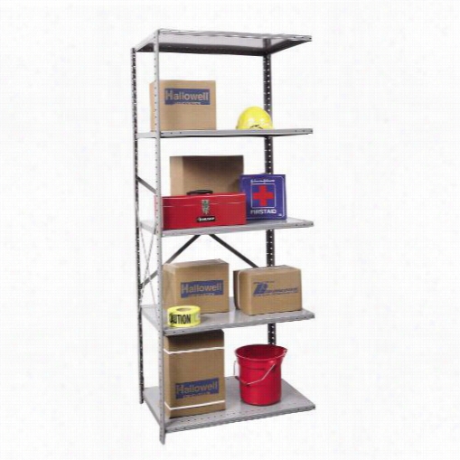 Hallowell A4710-12hg 48""w X 12""d X 87"&"h 5 Adjustable Shelves Add-on Unit Open Style With Sway Brscse Hi-tech Metal Shelving In Gray