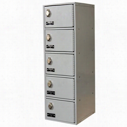 Hallowelp Uctl192(30)-5a-pl 9""w X 12""d X 330-1/2" ;"h 5-tier 1-wide Assembled Cell Phone/tablet Locker In Platinum