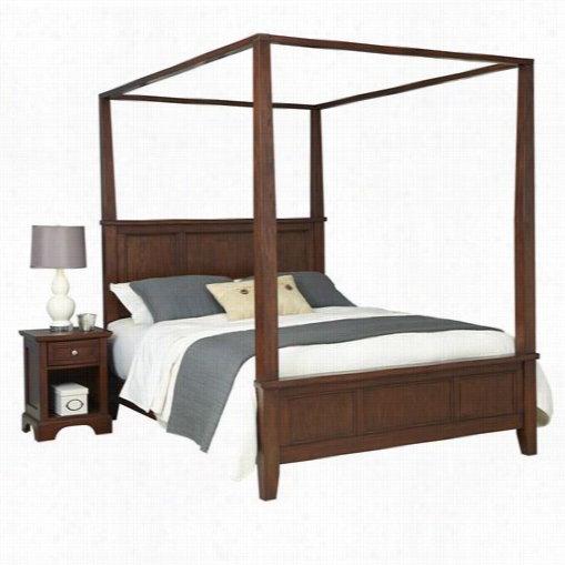 Ho Me Styles 5529-6101 Chespeake Kingg Canopy Ebd And Night Stand In Cherry