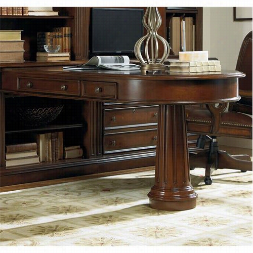 Hooker Furniture 374-10-424 European Renaisasnce Ii Peninsula Desk Complete In Dark Wood
