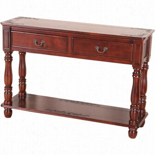 International Caravan 3822 Carved Two Drawet Console Table