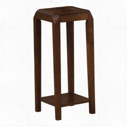 Monarch Specialties I1946 Plant Stand In Brow Oak