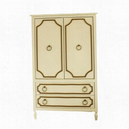 Newport Cogtages Npc2300-cr-go-knb09 Beverly Armoire In Cream With Gol Trim