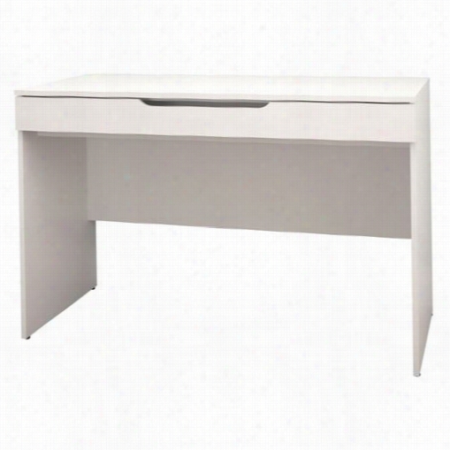 Nexera 601803 Arobas Desk In White With Pull Out Storrage Shelf