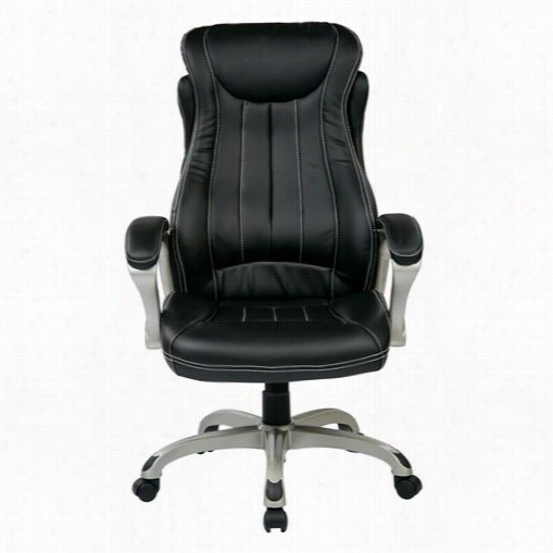 Office Star Ech31826e=c3 Eco Leather Executive Mamger's Chair In Black