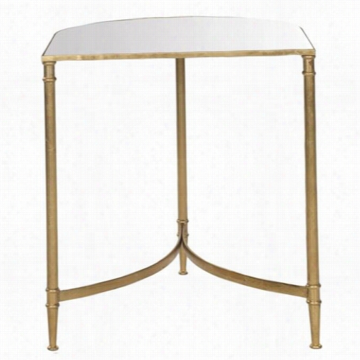 Safavieh Fox2532a Nevin Accent Table In Gold With Irror Top