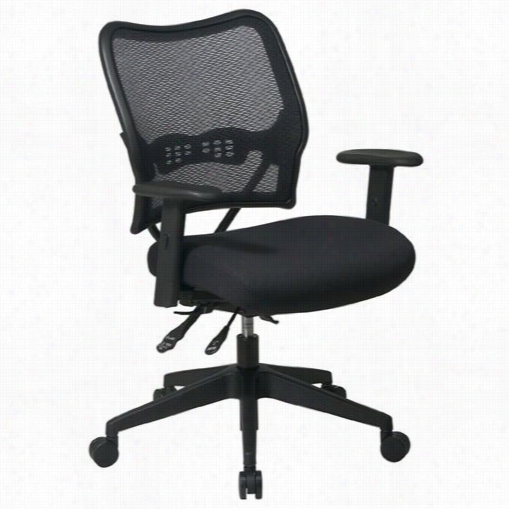 Space Seating 13-79nwa Deluxe Dark Airgrid Back Chair With Cusom Fabbric Seat