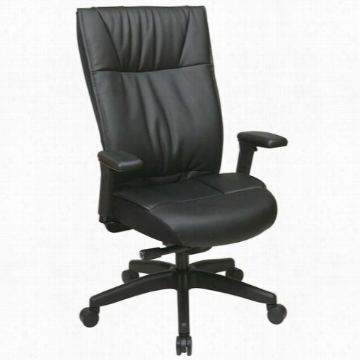 Space Seating 9370-55nc17u 937 Series Contemporary Leather Executive Chair In Bllack