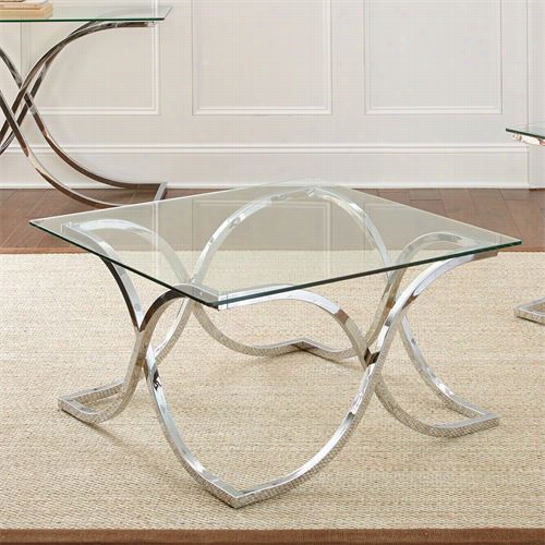 Steve Silver Ln300cb-ln300ct Leonardo Ocktail Table In Chrome With Glass Top