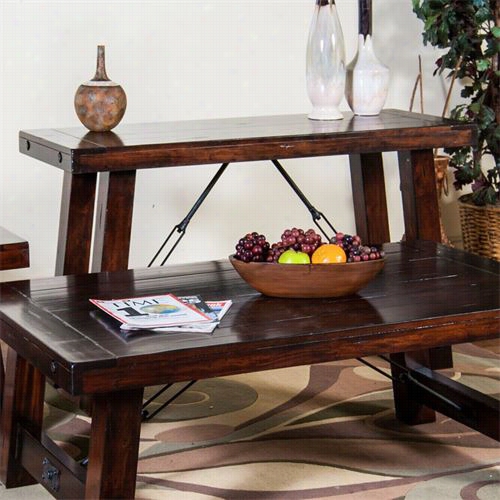 Sunny Designs 3189mr-s Vineyard Sofa/cosole Table In Rustic Mahogany