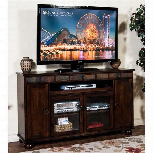 Sunny Designs 3454dc Ssanta Fe 16"" Tv Console In Dark Chocol Ate