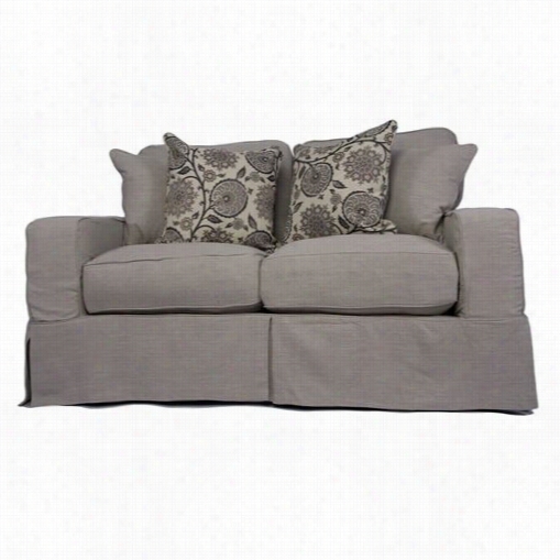 Sunset Trading Su-108510sc-220591 Americana Loveseats Lip Cover Set In Light Gray