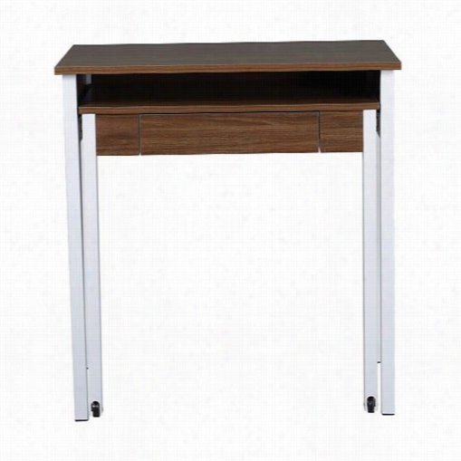 Techni Mobili Rta-1459-wal Retractable Studnt Desk With Storage In Walnu T