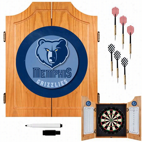 Trademark Domestic Nba7000-mg Memphis Grizzlies Nba Wood Dart Cabinet Set